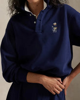 Ralph Lauren RLX Women Polo Bear Fleece Long-Sleeve Polo Shirt